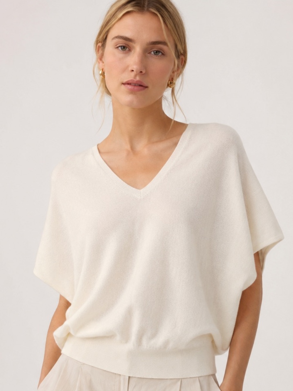 The Reset R Label 100% Wool Dolman Sleeve Sweater – Ivory – S/M - Like New